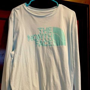 North Face long sleeve shirt and navy blue crew neck sweatshirt